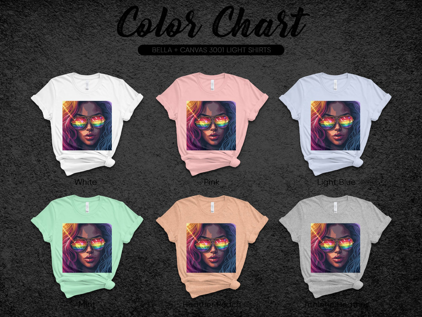 Rainbow Sunglass Portrait Graphic T-Shirt product