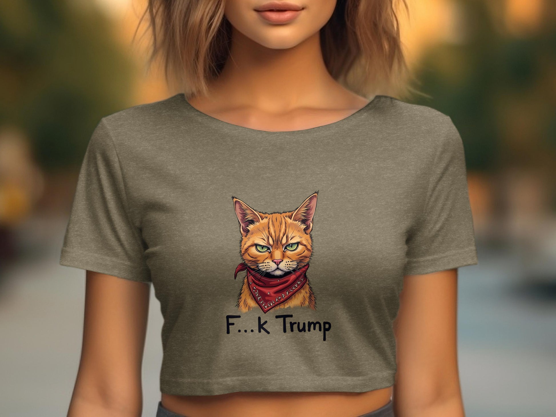 F...k Trump Bandana Cat Graphic Crop Top product