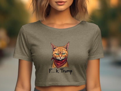 F...k Trump Bandana Cat Graphic Crop Top product