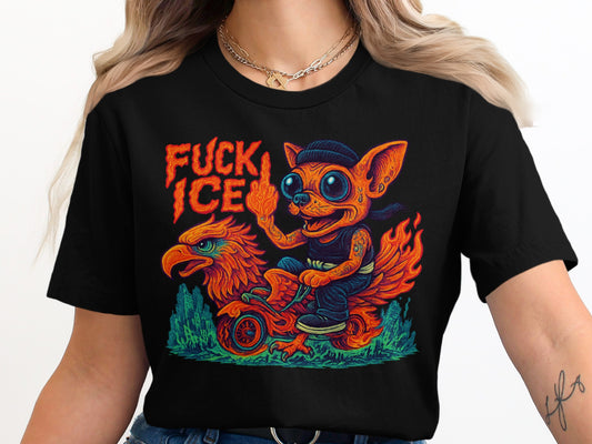 Vibrant Fierce Biker Design Graphic Tee product type