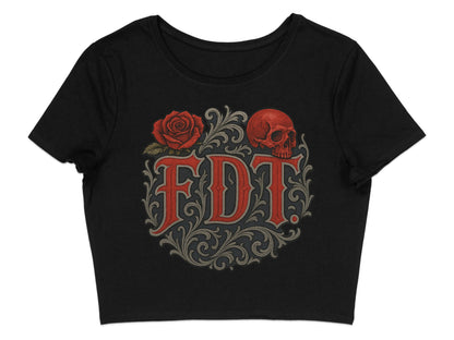 Gothic Skull and Rose Graphic FDT Print Black product type