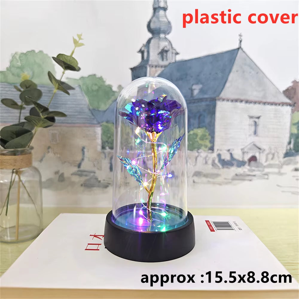 LED Galaxy Three Rose Artificial Flowers - Elegant Wedding Decor and Unique Gift for Valentine's Day and Mother's Day (Battery Not Included) - 1 Piece