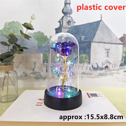 LED Galaxy Three Rose Artificial Flowers - Elegant Wedding Decor and Unique Gift for Valentine's Day and Mother's Day (Battery Not Included) - 1 Piece