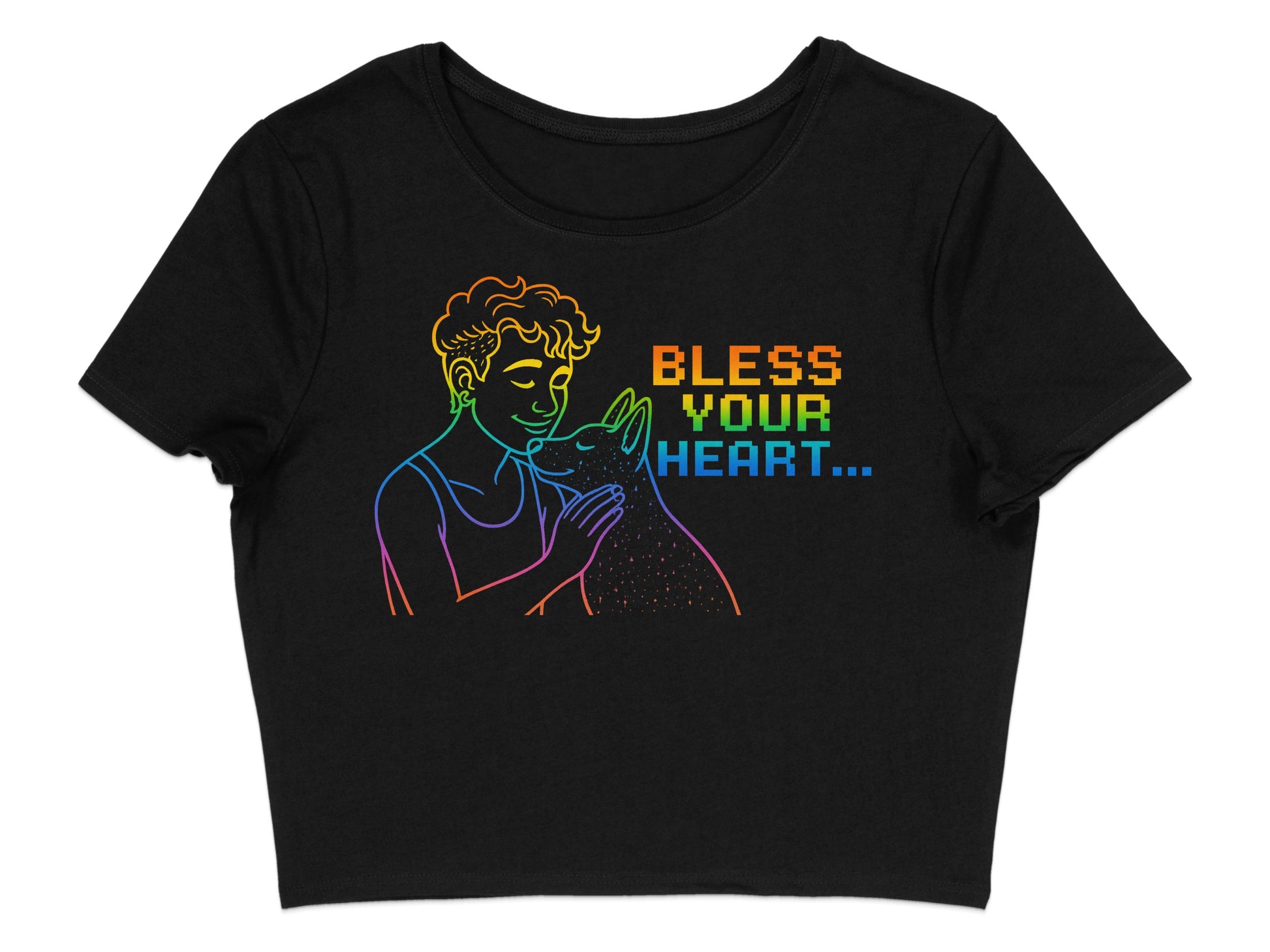 Bless Your Heart Rainbow Design Cropped Tee product
