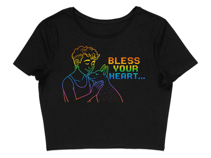 Bless Your Heart Rainbow Design Cropped Tee product
