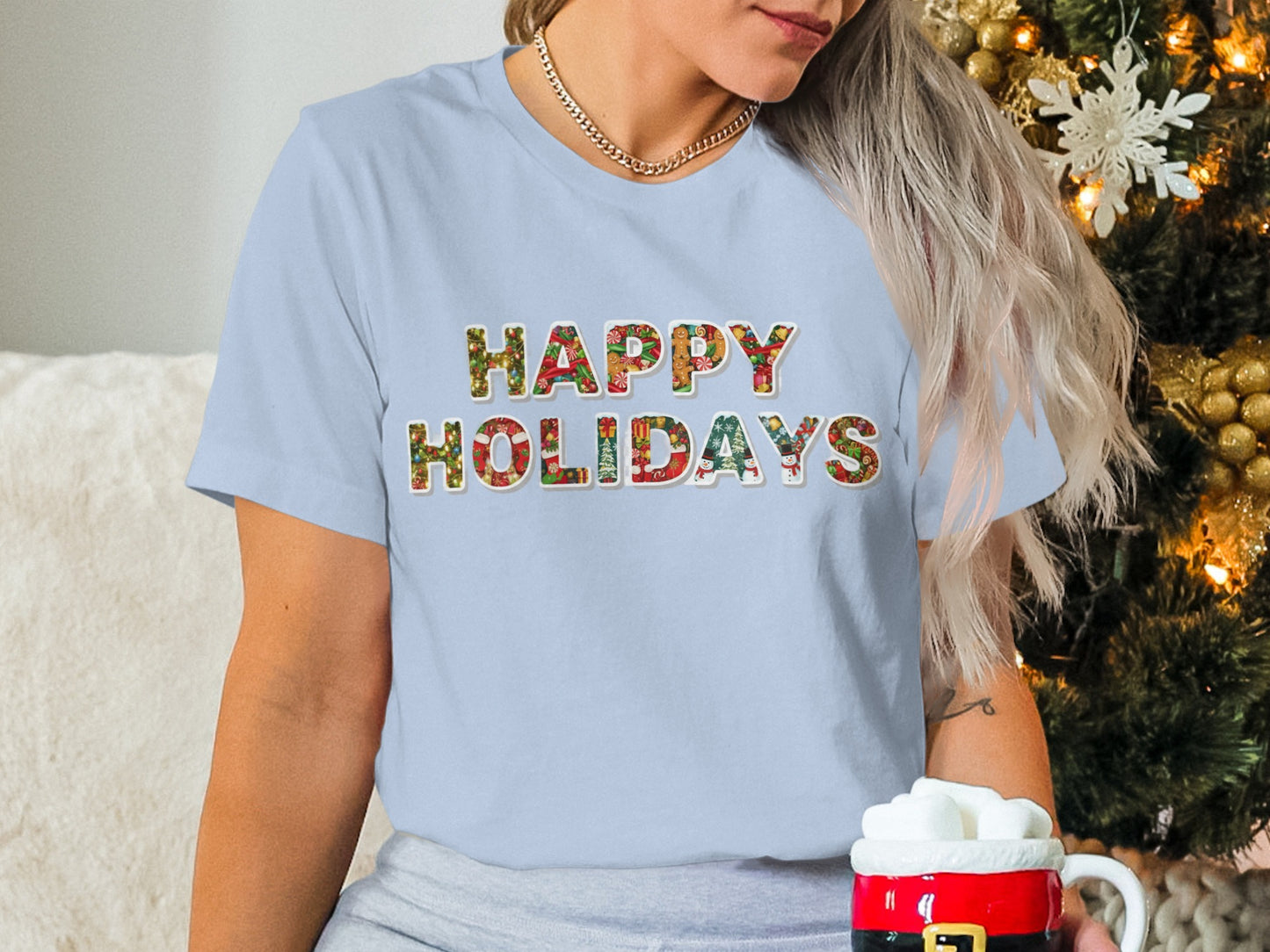 Happy Holidays Festive Graphic Tee Product