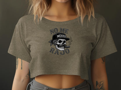 No Me Rajo Mexico Skull Cigar Women's Crop Top product