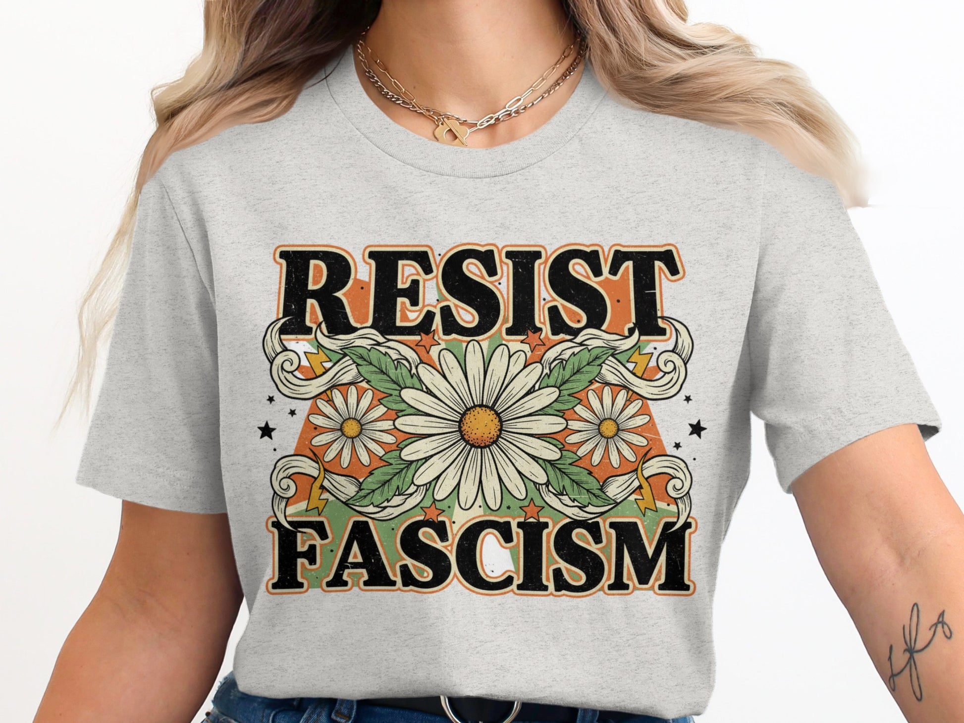 Resist Fascism Graphic T-shirt trendy casual product type