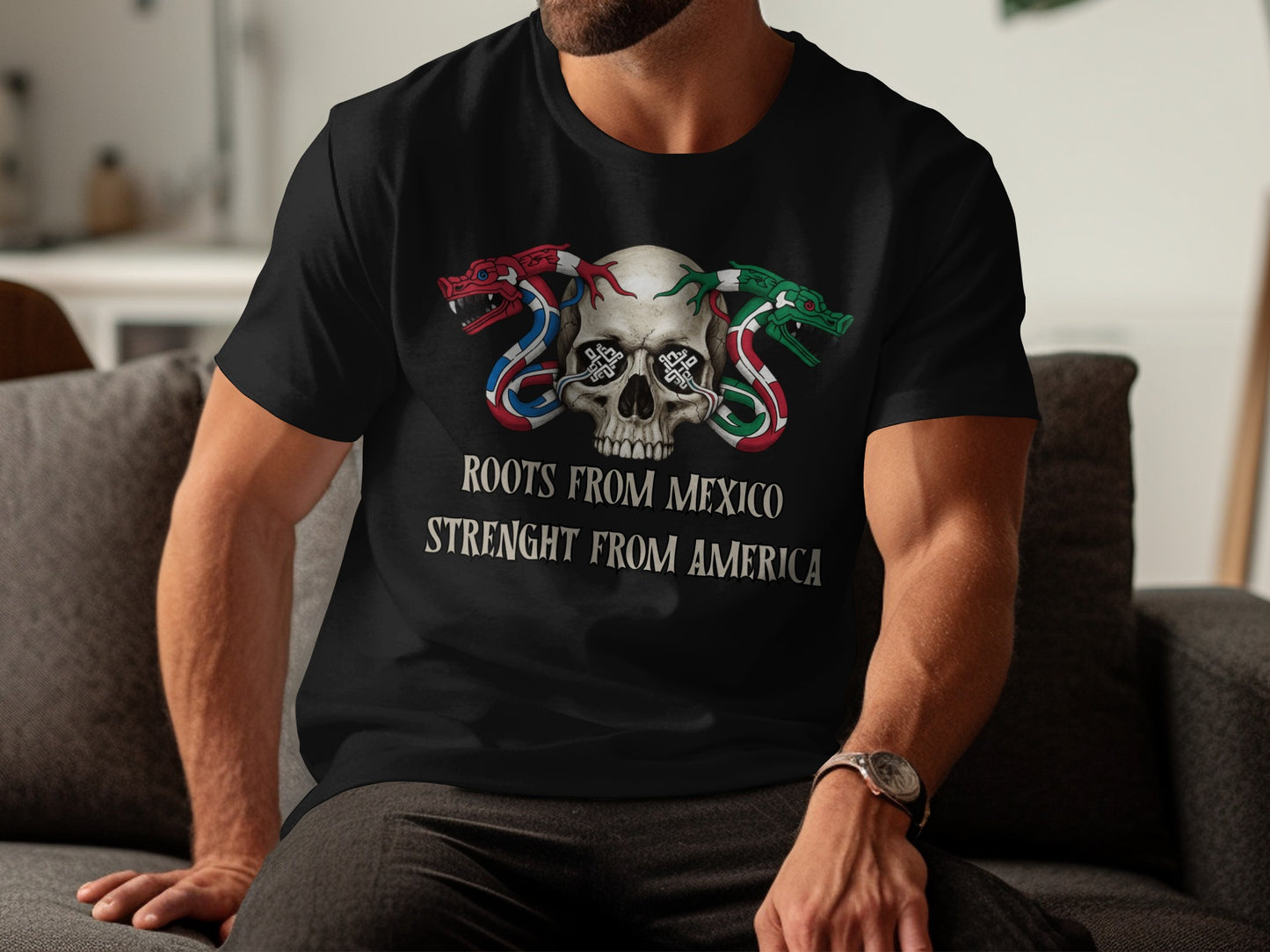 Roots From Mexico Strength From America t-shirt