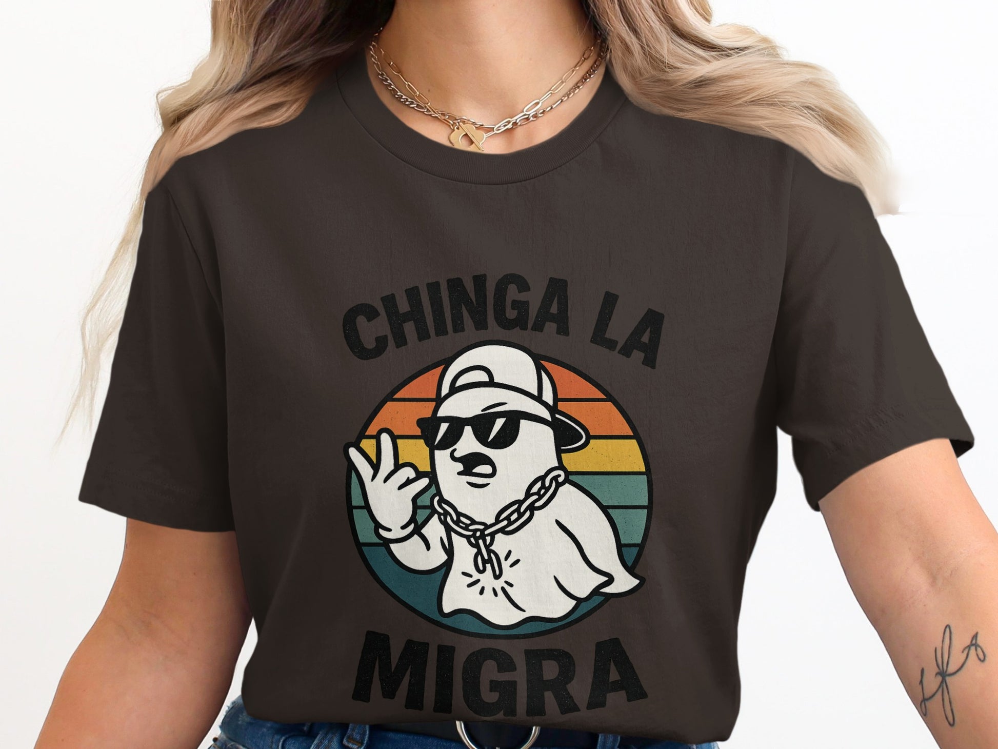 Chinga La Migra Retro Graphic Relaxed T-Shirt product type