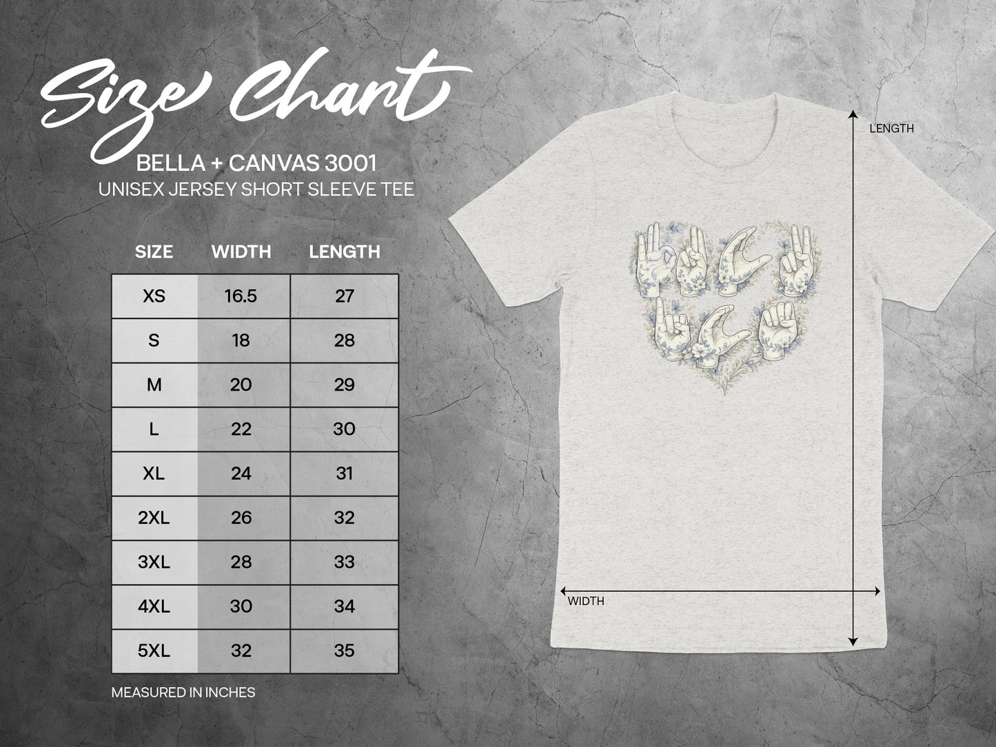 Heart and Hand Sign Language Short Sleeve Tee