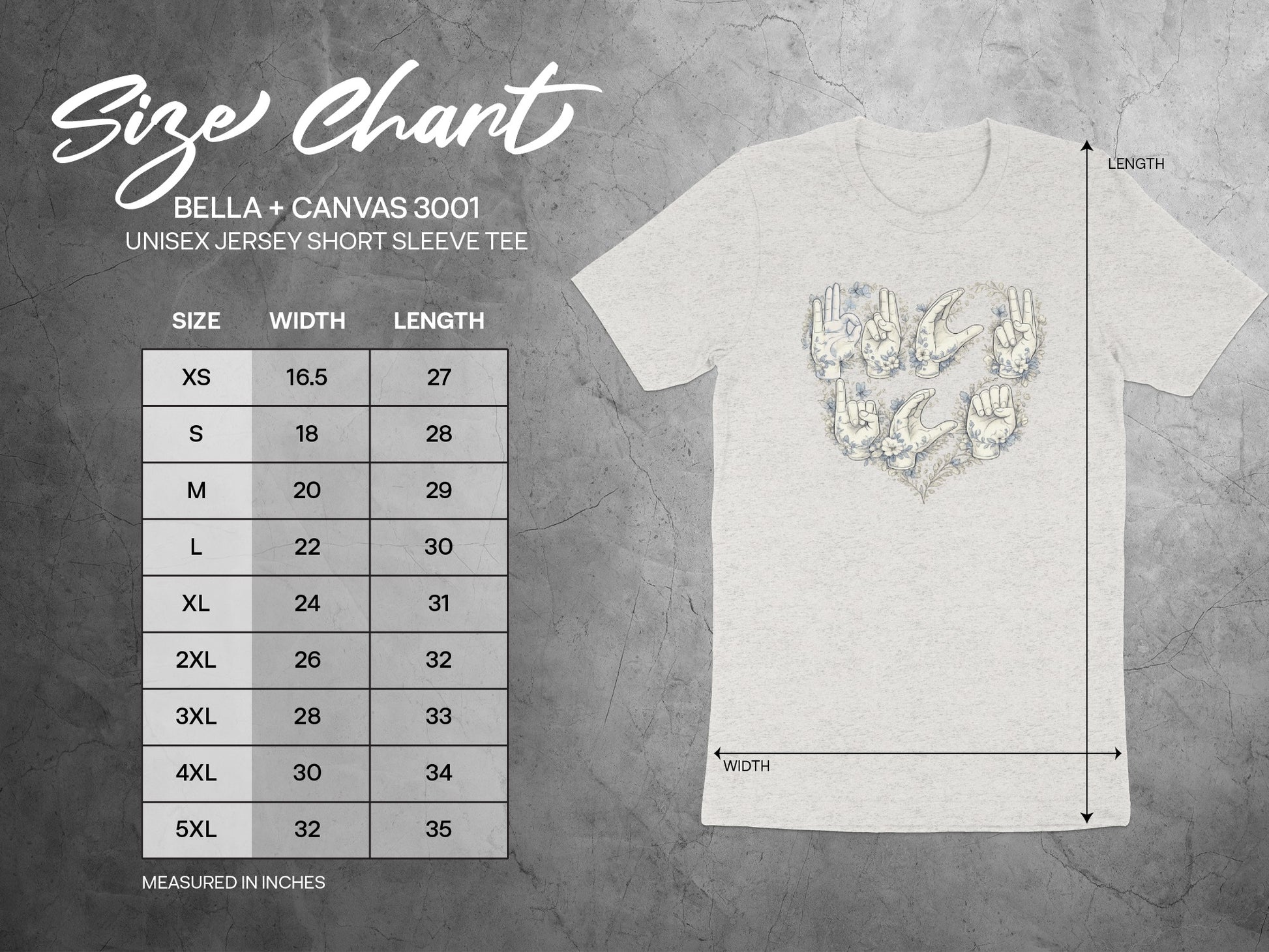 Heart and Hand Sign Language Short Sleeve Tee