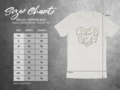 Heart and Hand Sign Language Short Sleeve Tee