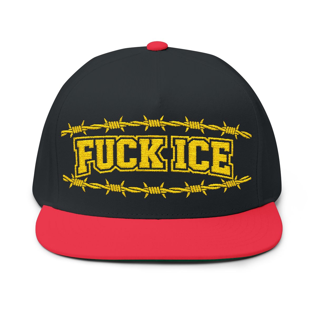 Embroidered F**k ICE Barbed Wire Design Hat