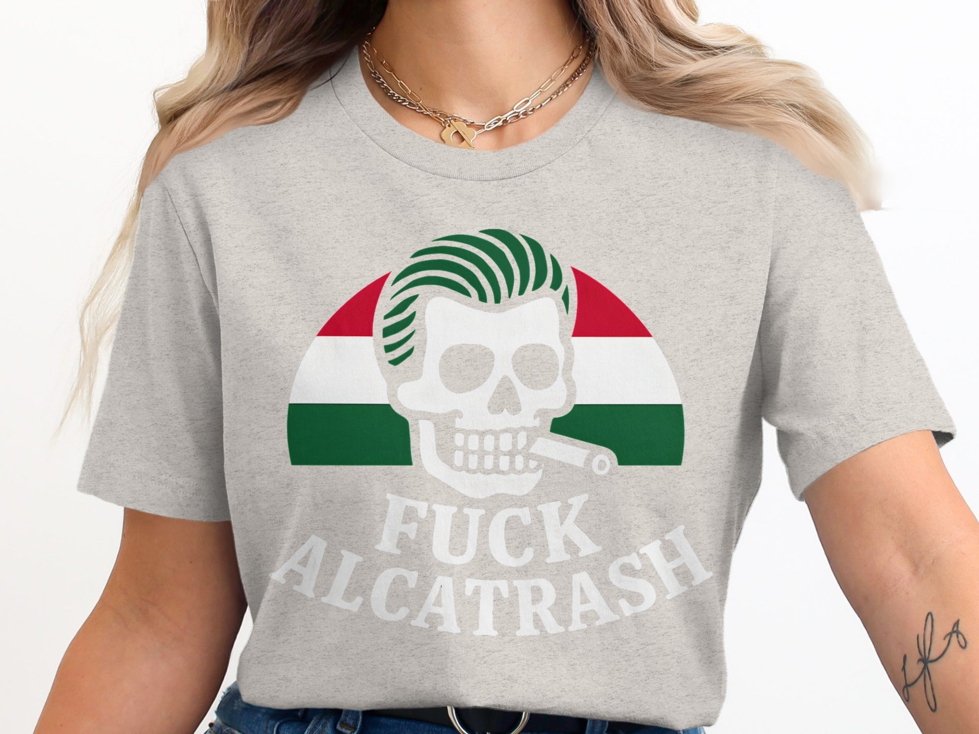 Fuck Alcatrash Skull Graphic Tee Shirt Product