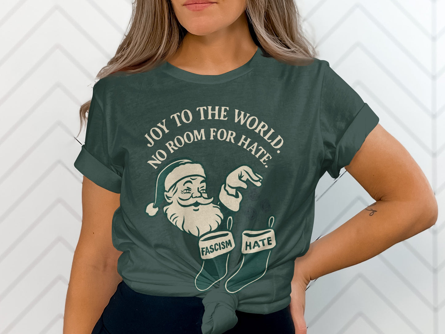 Joy to the World No Room for Hate Santa Claus Shirt
