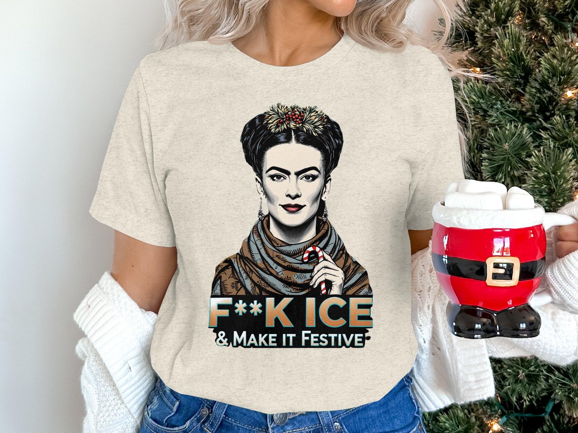 F**k ICE And Make It Festive Graphic T-Shirt