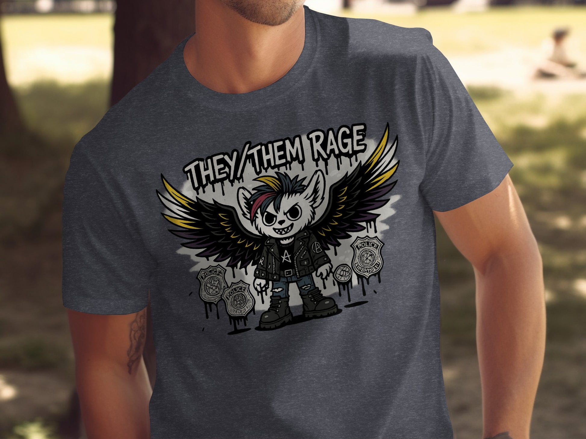 They Them Rage Graphic Tee Shirt product type