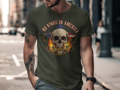 No Kings in America Skull Graphic T-shirt