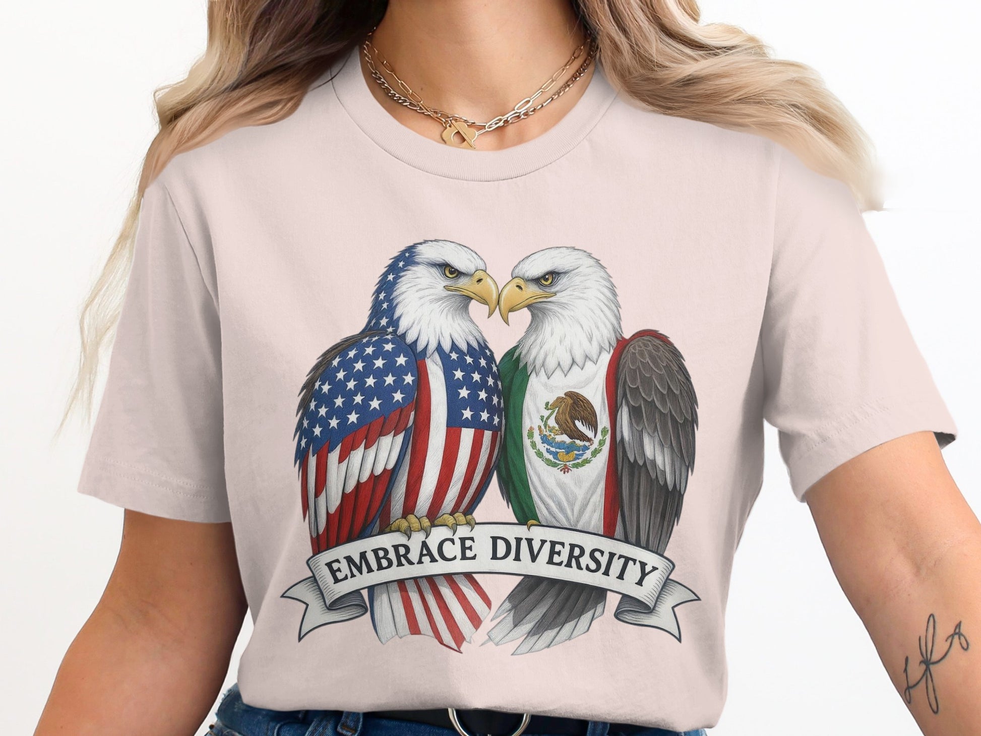 Embrace Diversity American Mexican Eagles T-shirt product type