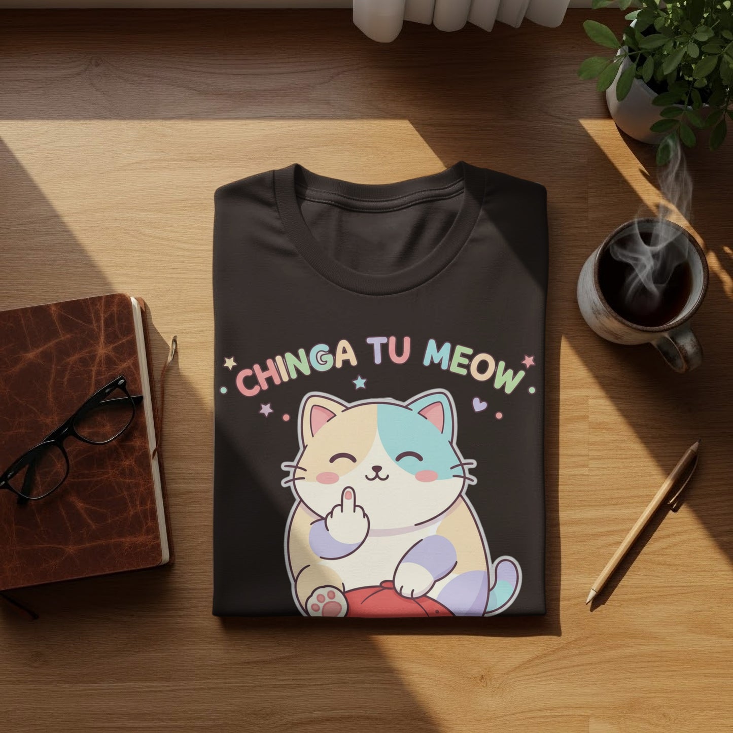 Chinga Tu Meow Cute Cat Middle Finger Funny Cat t-shirt product type