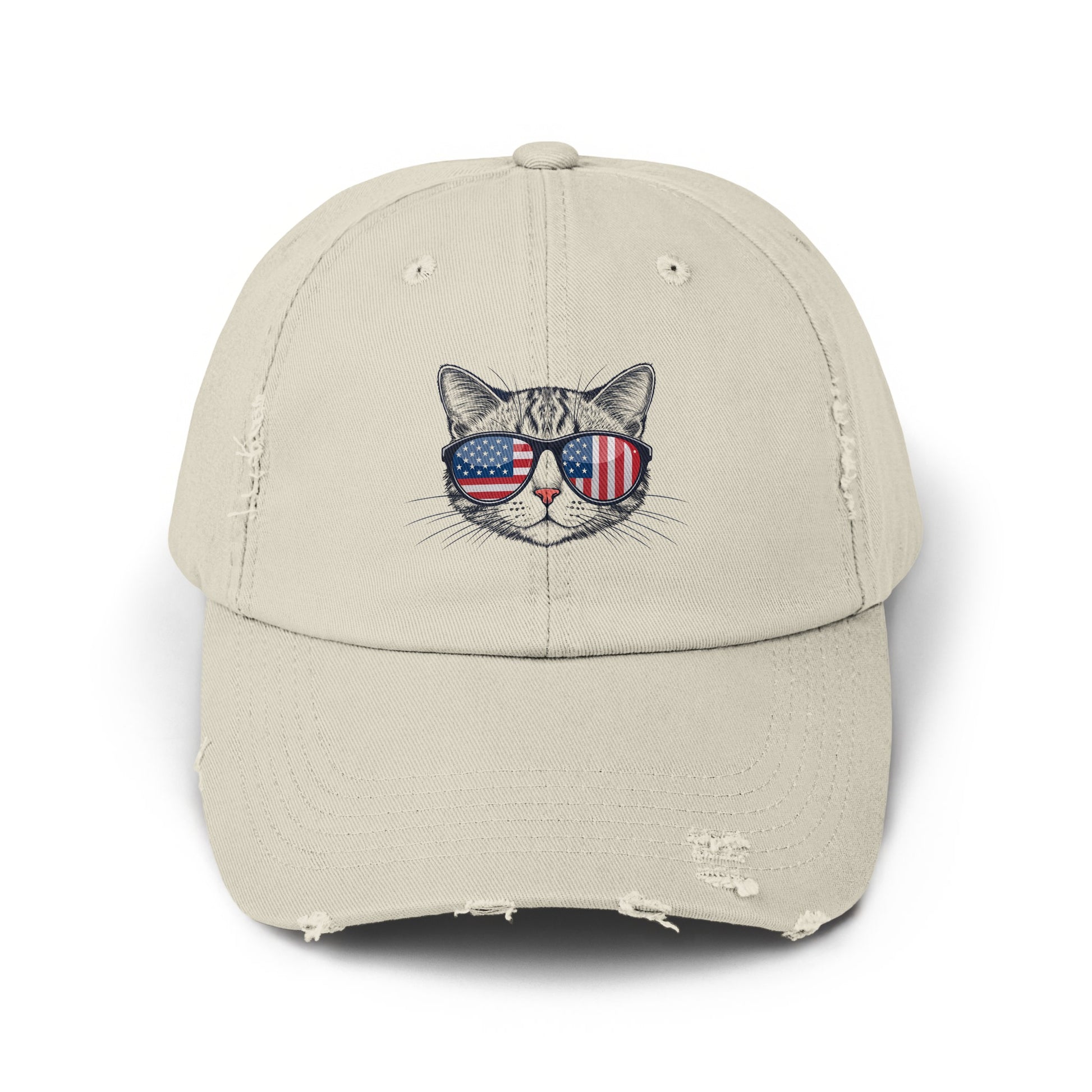 Cool Cat with American Flag Sunglasses Cap product