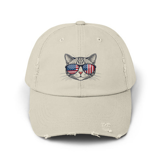 Cool Cat with American Flag Sunglasses Cap product