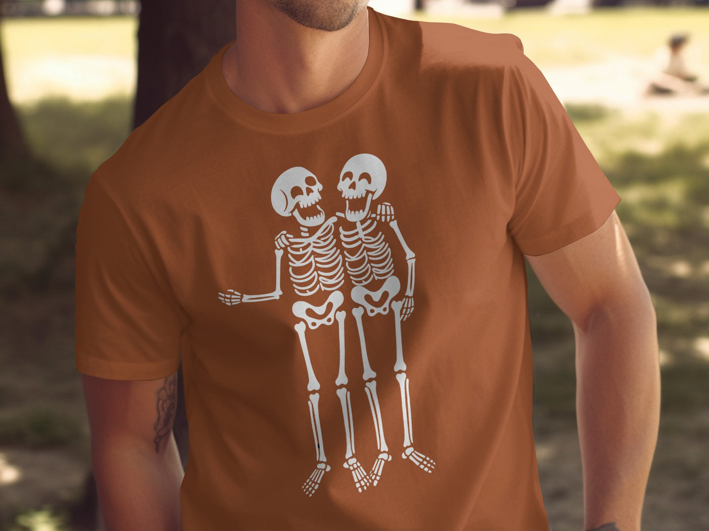 Halloween Skeletons Printed T-Shirt for a Festive Product