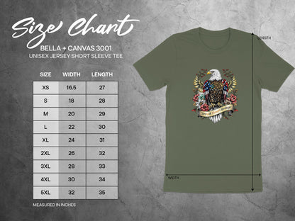 Eagle and Flowers Graphic Tee Shirt for Unisex Fashion
