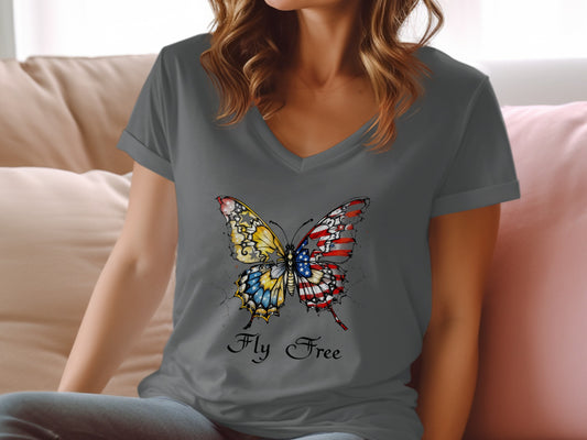 Fly Free Butterfly Graphic Tee Shirt product type