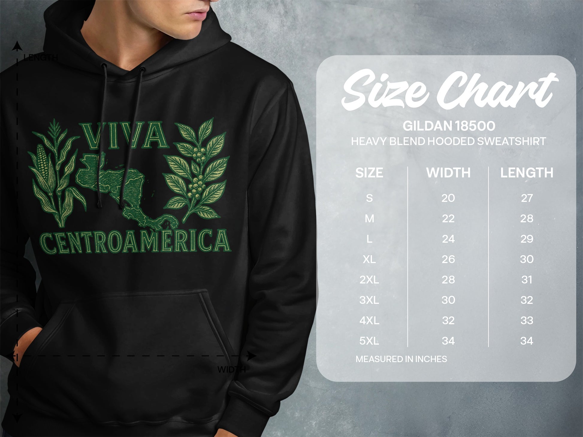 Viva Centroamerica Heavy Blend Hooded Sweatshirt product type