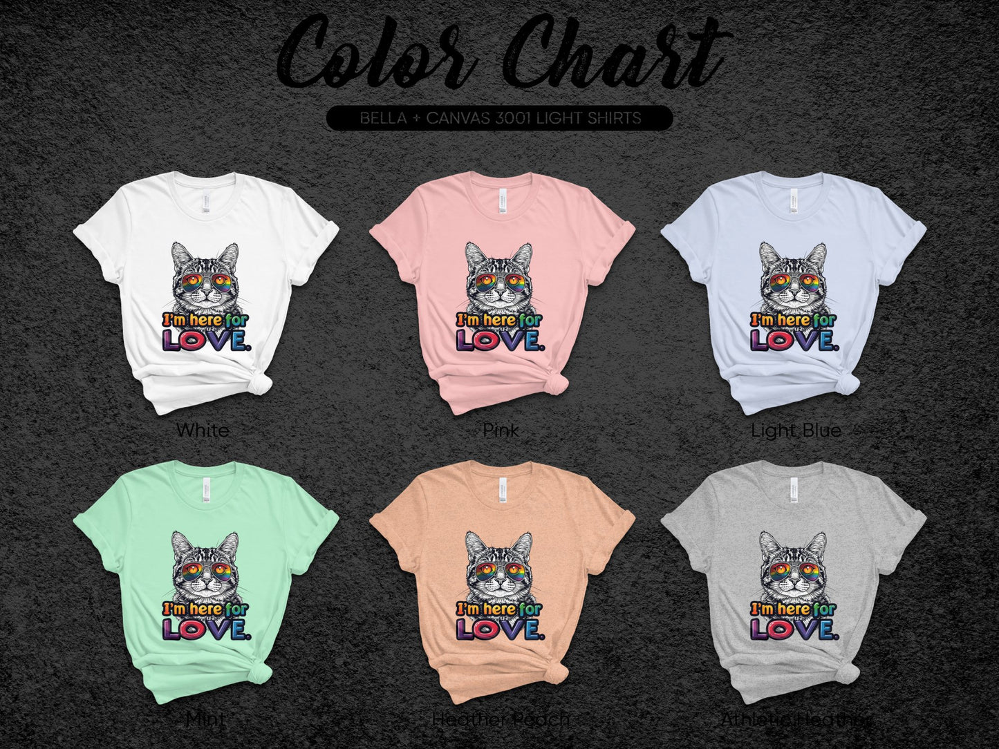 I'm Here For Love Cat Graphic Tee Shirt product