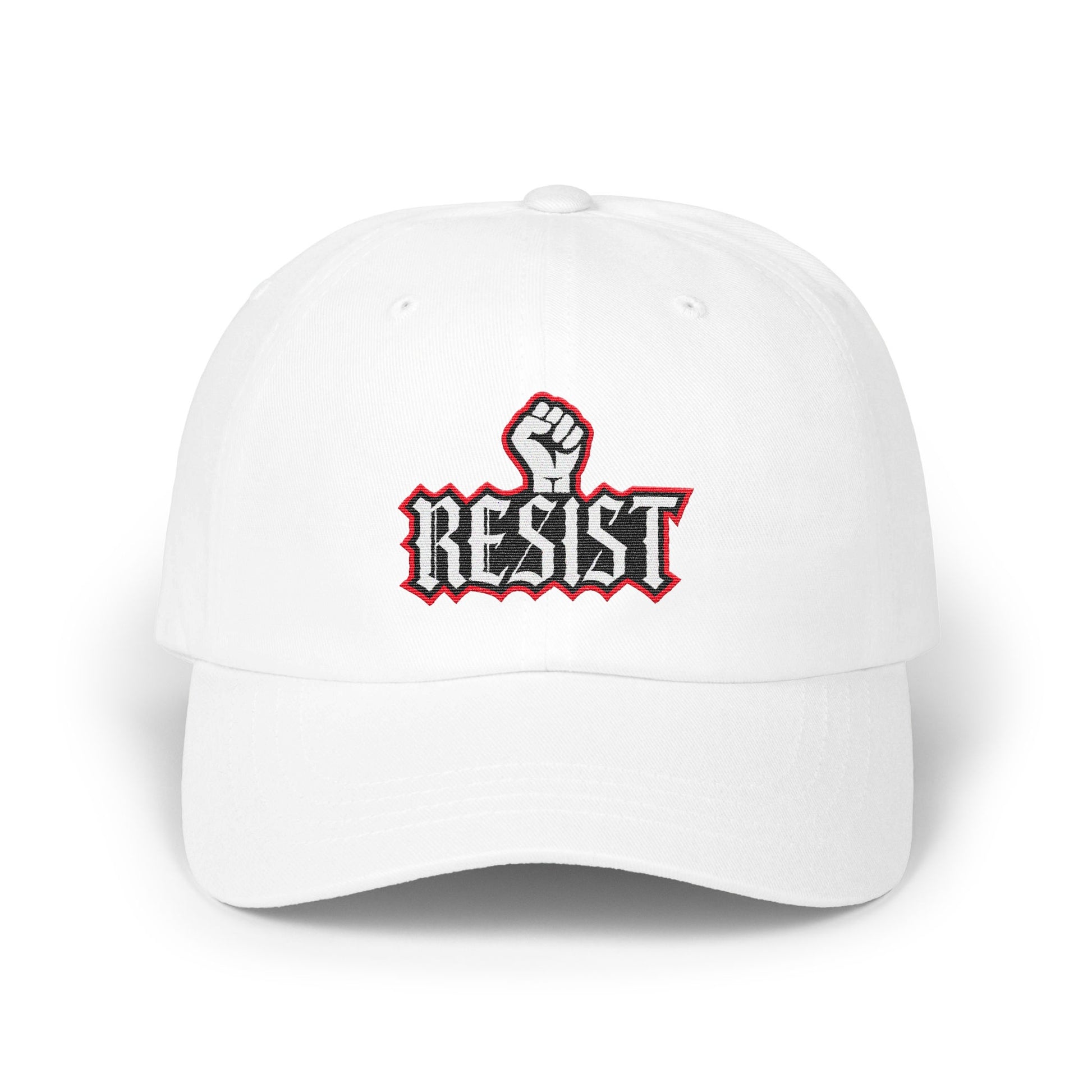 Bold Resist Embroidered Slogan White Hat product