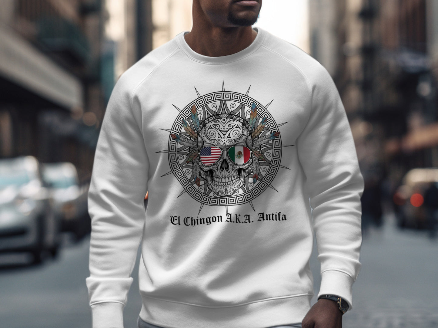 El Chingon AKA Antifa Skull Graphic Sweatshirt