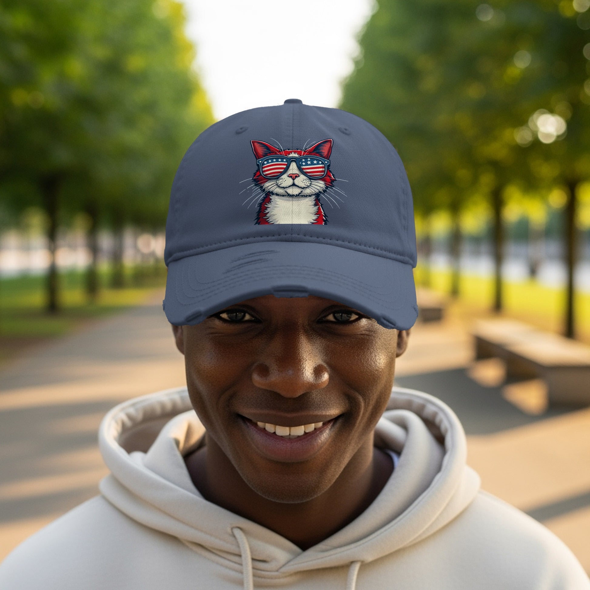 Cool Cat Wearing Sunglasses Gray Baseball Cap product