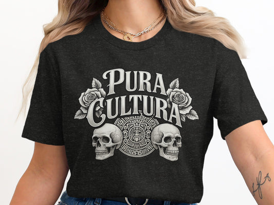 Pura Cultura graphic with skulls and roses design product type
