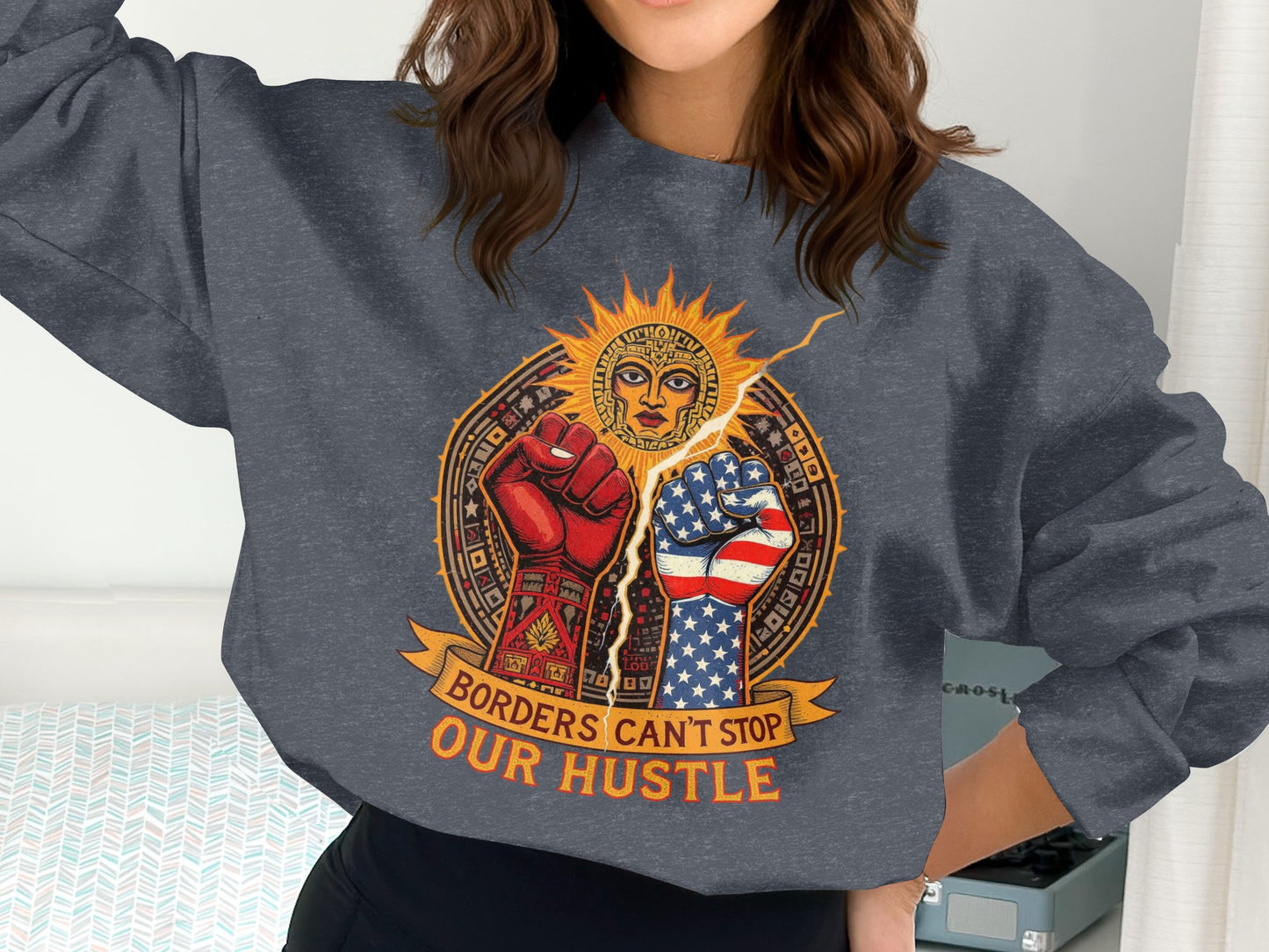 Borders Can't Stop Our Hustle Graphic Sweatshirt product type