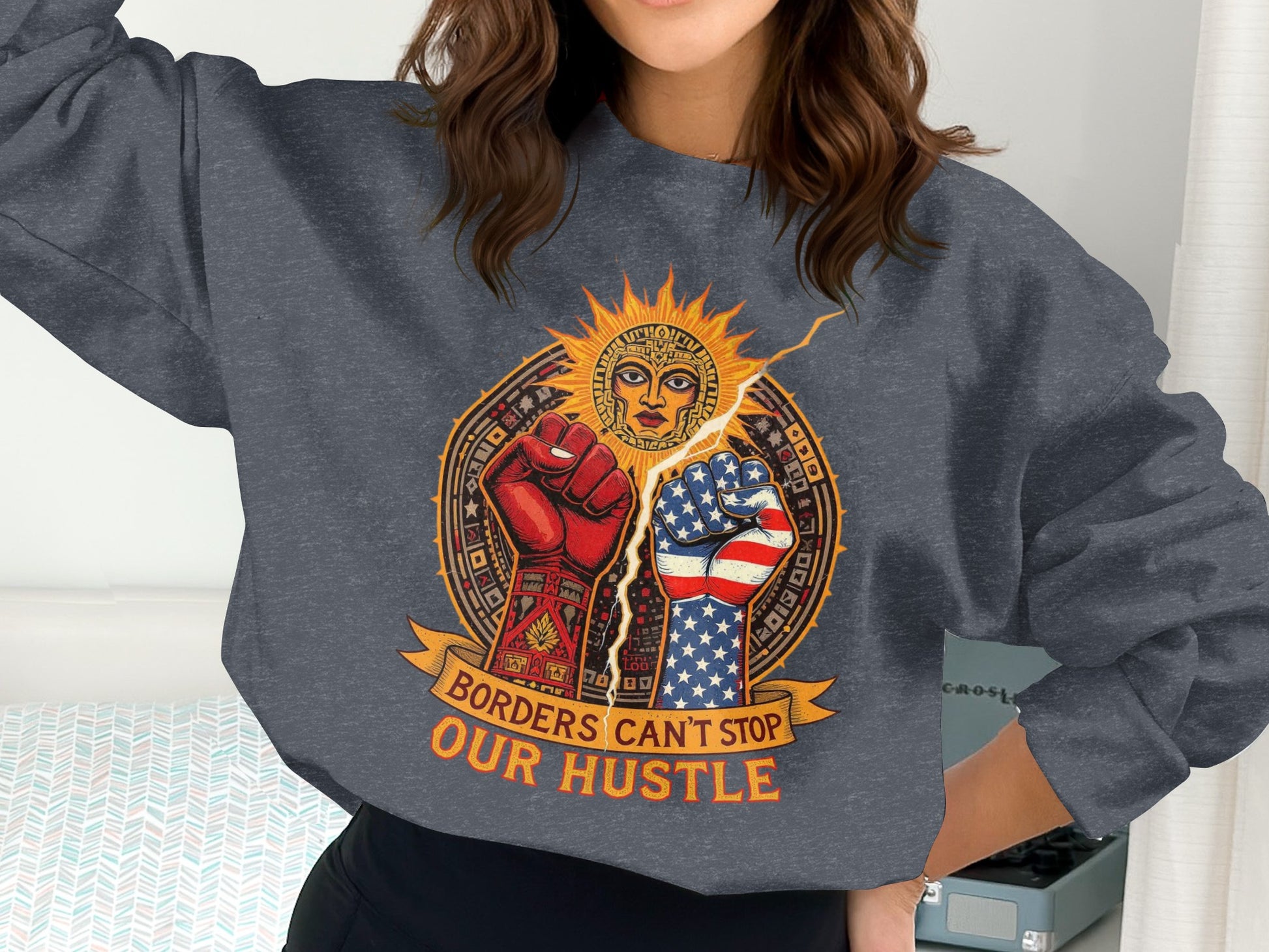 Borders Can't Stop Our Hustle Graphic Sweatshirt product type