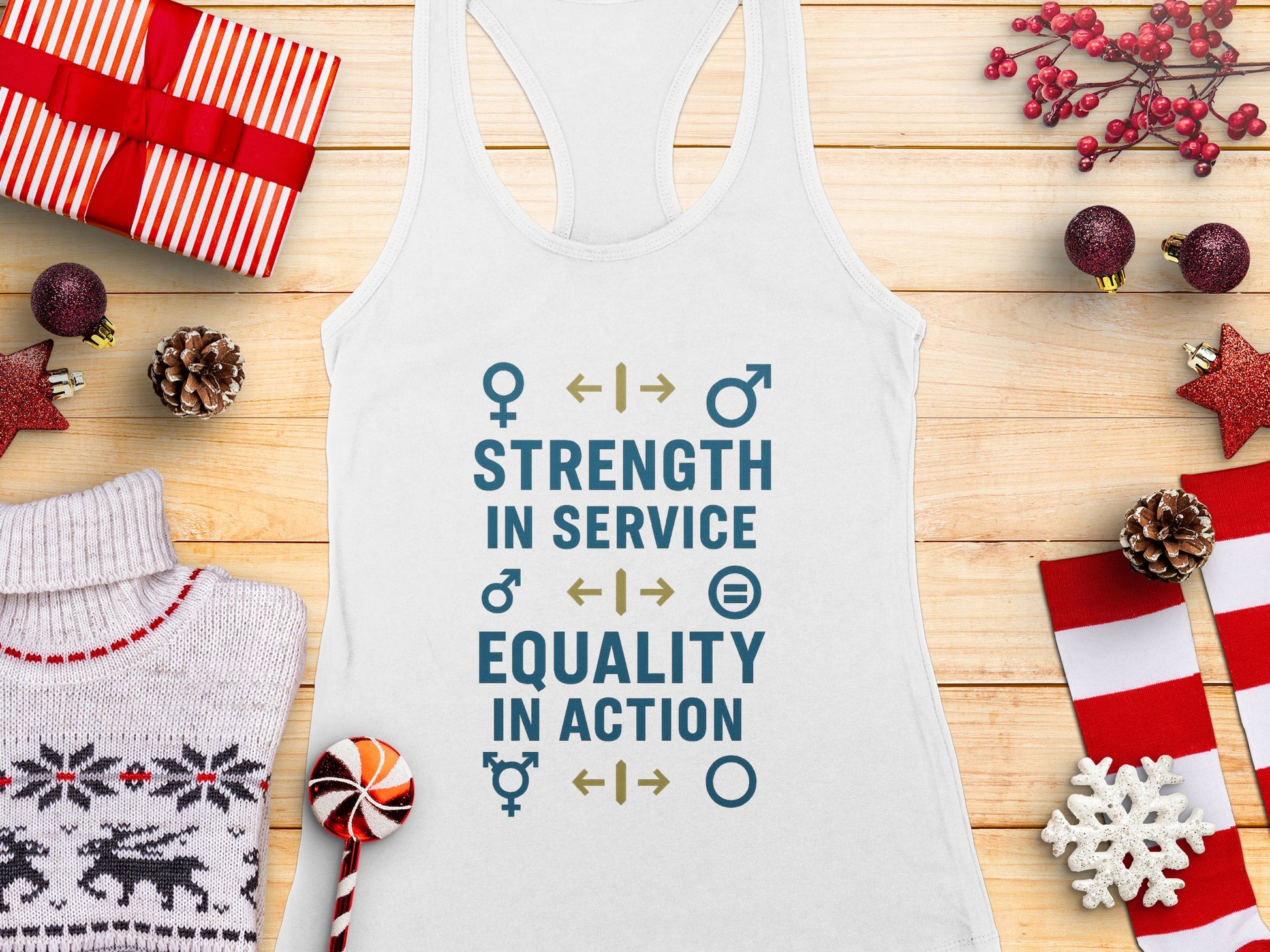 Strength in Service Equality in Action tank top