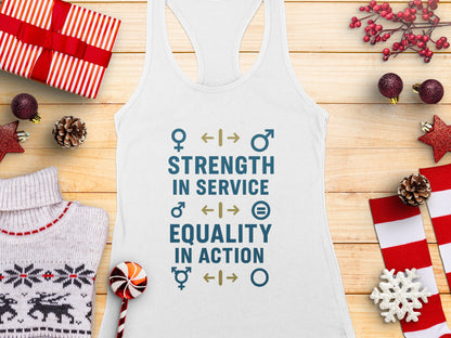 Strength in Service Equality in Action tank top