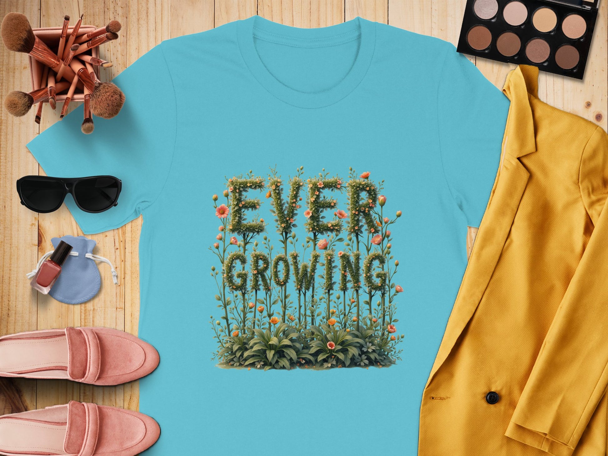 Ever Growing Floral Graphic T-Shirt Clothing Product