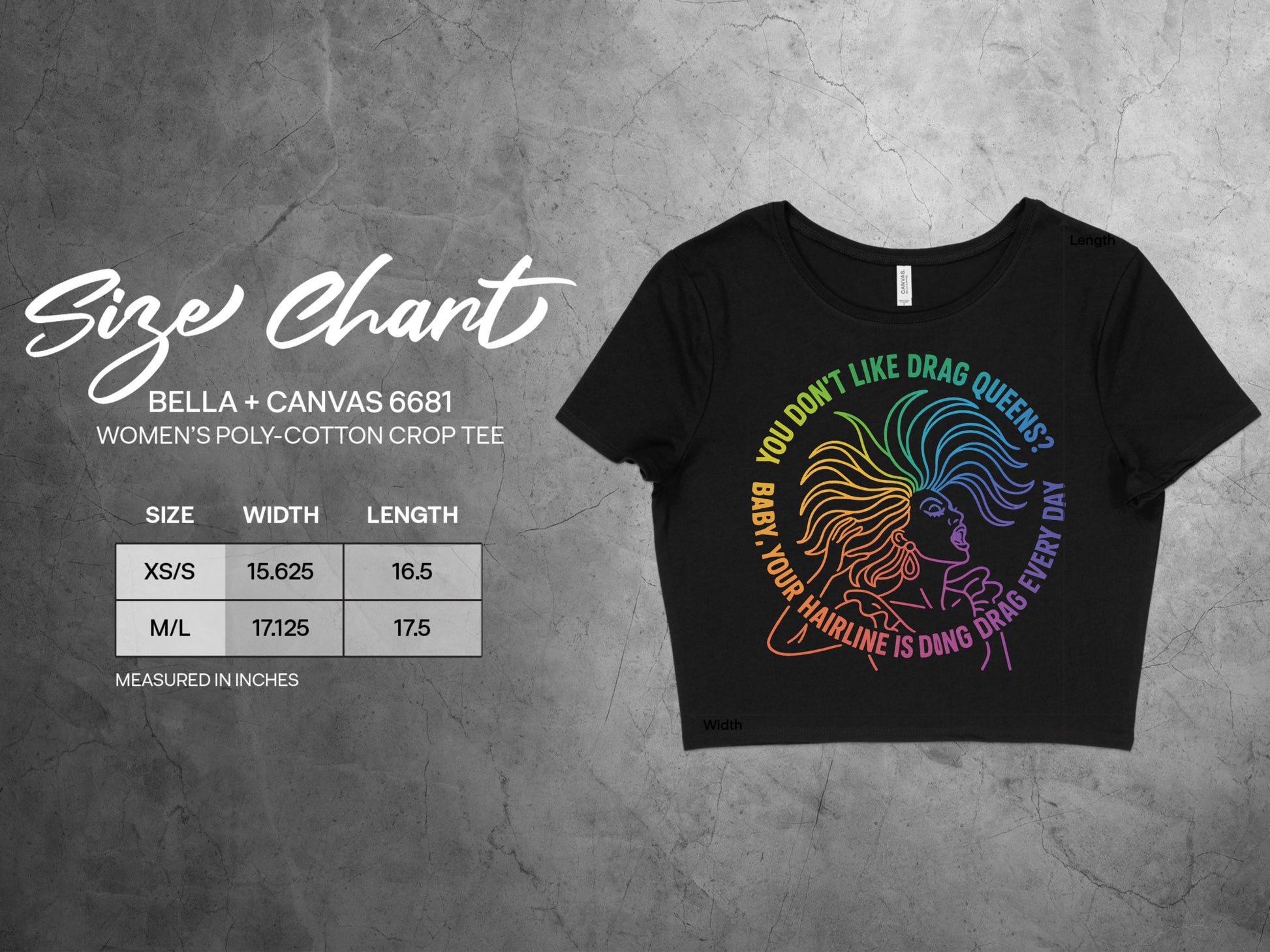 Funny Drag Queen Hairline Quote Crop Tee product type