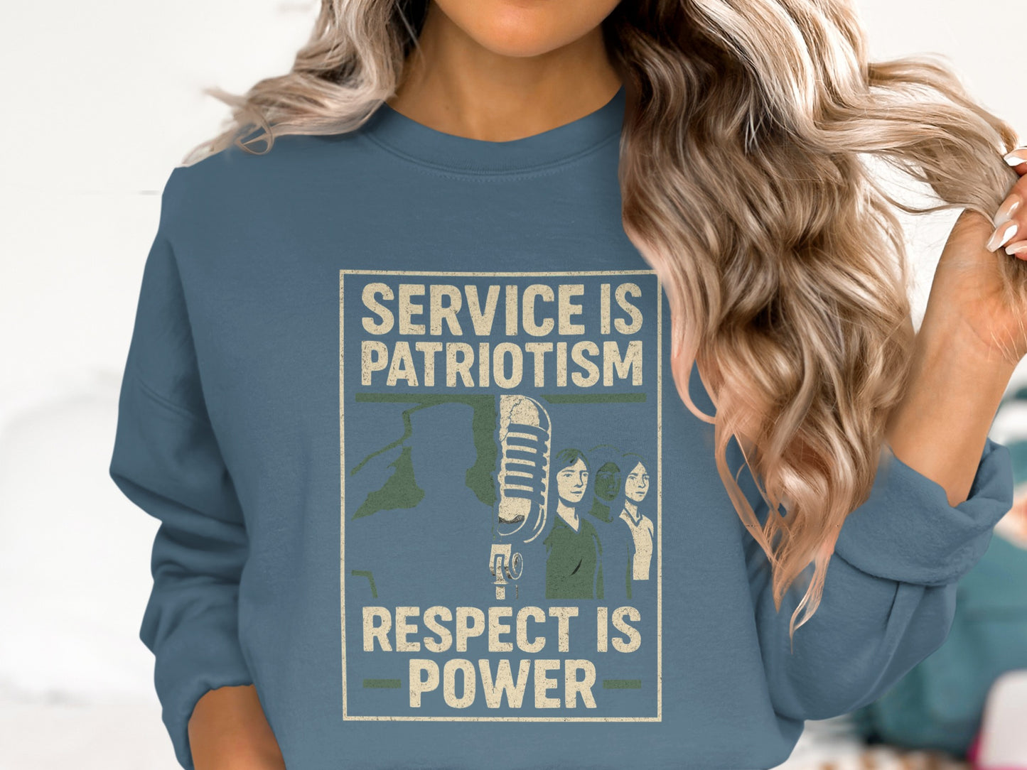 Service Is Patriotism Respect Is Power sweatshirt product type