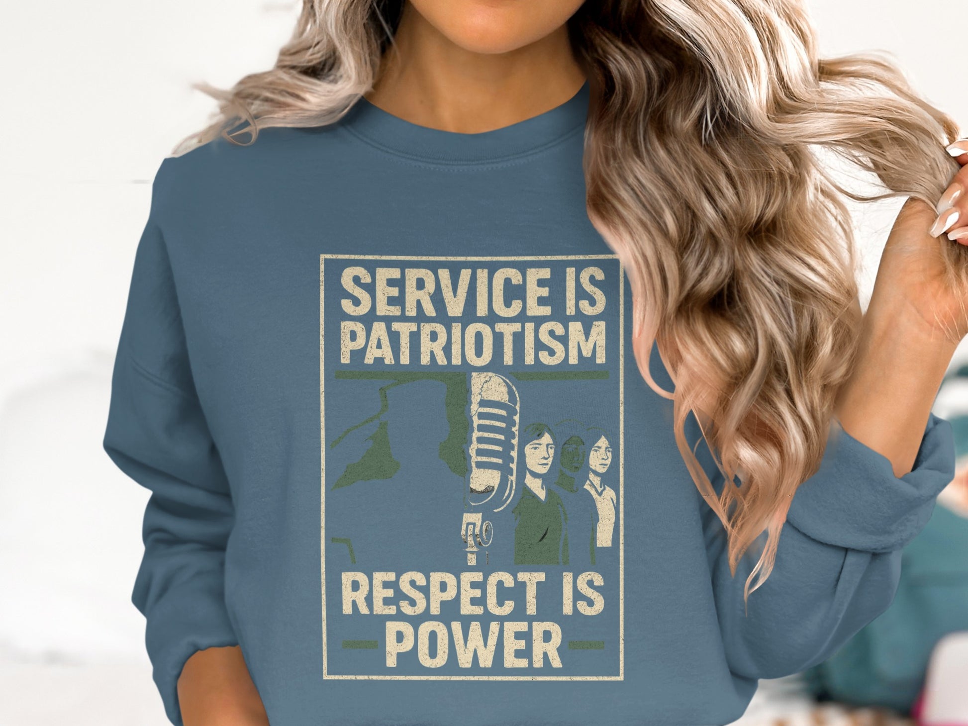 Service Is Patriotism Respect Is Power sweatshirt product type