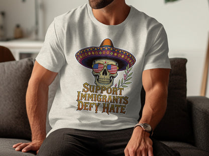 Support Immigrants Defy Hate Skull Shirt product