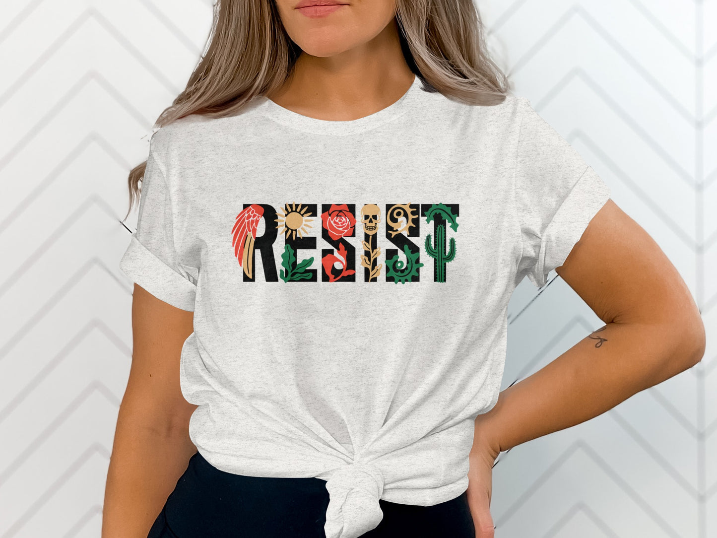 Unique Resist Graphic Design T-shirt for Casual Wear