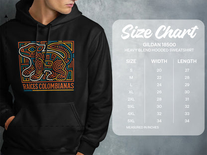 Raíces Colombianas Gildan 18500 Black Hooded Sweatshirt product