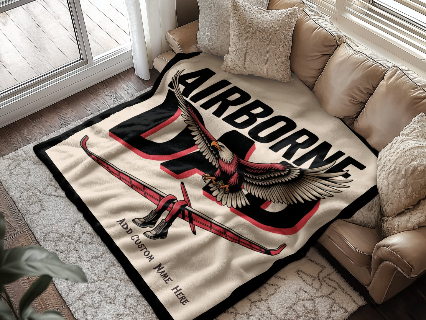 Airborne Dad Customizable Blanket product type