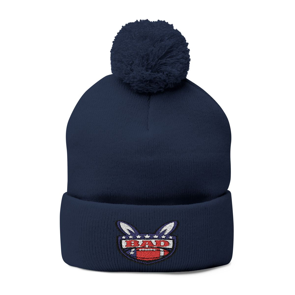 Navy Blue Beanie with Embroidered BAD Bunny Hat