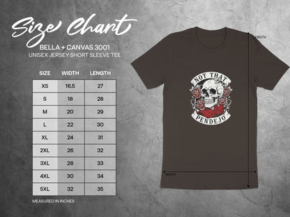 Not That Pendejo Skull Roses Bella Canvas 3001 product type